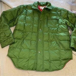 Sahalie Green Down Puffer Shirt Jacket large